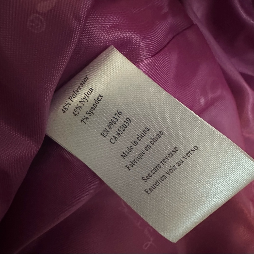 Samuel Dong Trench Coat Dress Ruffled Purple Magenta Bright Dopamine Size Small - Picture 7 of 8
